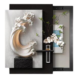 黑白高级感电表箱装饰画2026新款配电箱电闸盒遮挡挂画弱电箱壁画