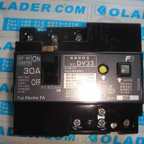 议价日本富士FUJI ELECTRIC DV33 3P 30A 漏电遮断器 原装正品