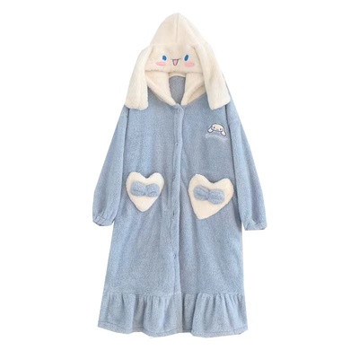 秋冬季珊瑚绒家居服可外穿女睡衣