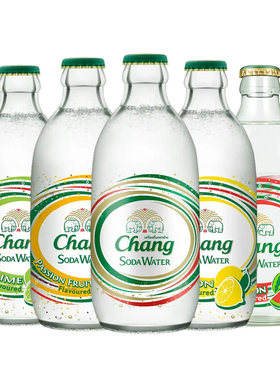 泰国chang泰象苏打水325ml*5/12瓶青柠檬百香果原味0糖饮料气泡