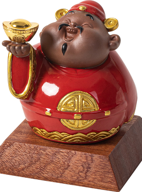 中式陶瓷财神爷桌面摆件招财