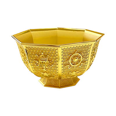 中国黄金八宝吉祥金碗999足金献礼故宫百年客厅招财摆件乔迁礼物
