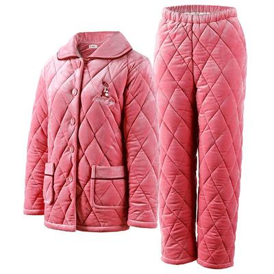 AB内衣女士三层夹棉加厚家居套装