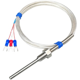 不锈钢防水固定螺纹Pt100铂热电阻温度传感器K/E型热电偶温度探头