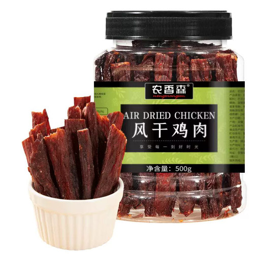 农香森风干鸡肉干手撕鸡胸肉条减低健身鸡肉条零食卡脂代餐旗舰店