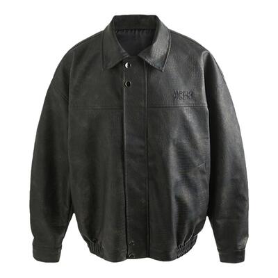 XAKA潮翻领皮衣青春流行