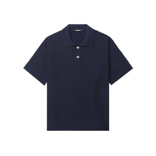 IT JACQUEMUS男装短袖polo针织衫新款简洁质感纯色薄毛衣962379MN