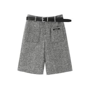 REVAN芮范新品设计师款摩登感皮带pu标马裤RM91303122