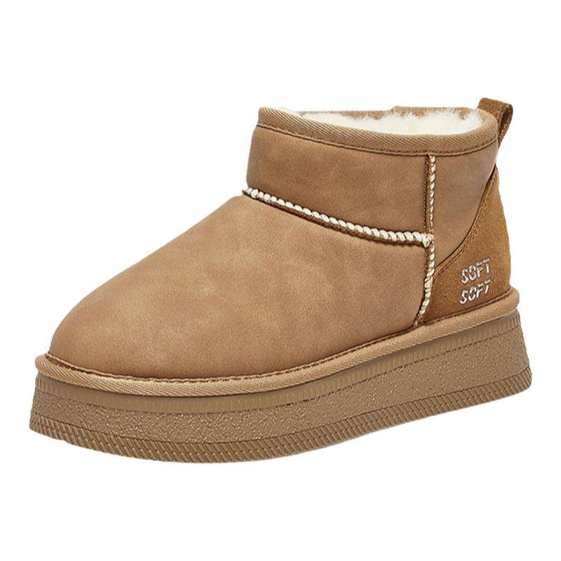 【邢菲同款】百思图小泡芙冬商场新款雪地靴厚底女棉鞋M5802DD4