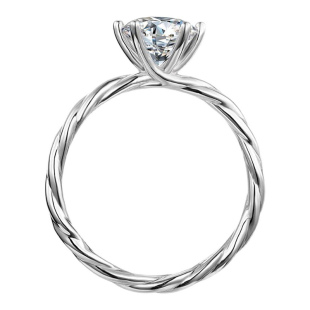 闭口牛头方包天使之吻莫桑钻戒指空托S925银镀18K戒托50分1 2克拉