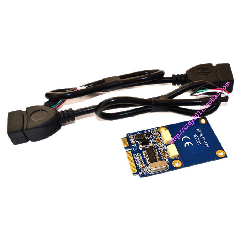 Mini pci-e转usb转接卡 笔记本mini pcie扩展双口usb2.0扩展卡