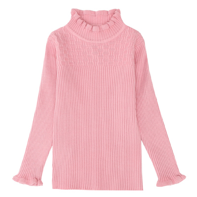 女童针织毛衣洋气半高领打底衫