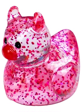 细闪万圣节恶魔鸭迷你小动物摆件