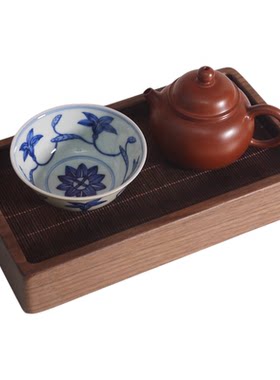 一人饮胡桃木实木茶盘便携茶台