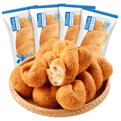 爆浆酸奶味大软麻花面包早餐零食