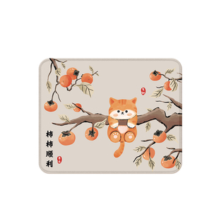 猫咪鼠标垫女生小号锁边办公室桌垫国风高颜值鼠标垫子轻奢高级感