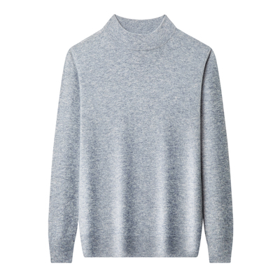 可机洗/不起球/纯羊毛衫男半高领