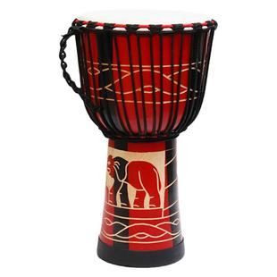 POXINO非洲鼓木质羊皮鼓打击乐器成人儿童初学丽江手鼓8/10/12寸