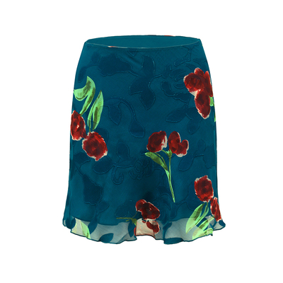 LilyRose法式复古印花半身裙