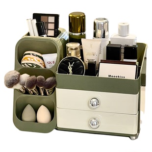 多格分区化妆品收纳盒桌面抽屉式大容量护肤品口红化妆刷置物架