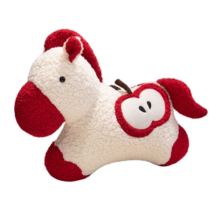 2026马年抱枕福运生肖马公仔玩偶新中式客厅沙发小马靠枕新年摆件