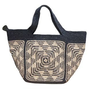 拉菲草手钩编织包包女新款时尚菱格小众包百搭时尚单肩包法式