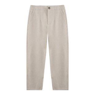 GANT/甘特秋冬新款女士加绒毛呢厚裤子纯色简约通勤直筒休闲长裤