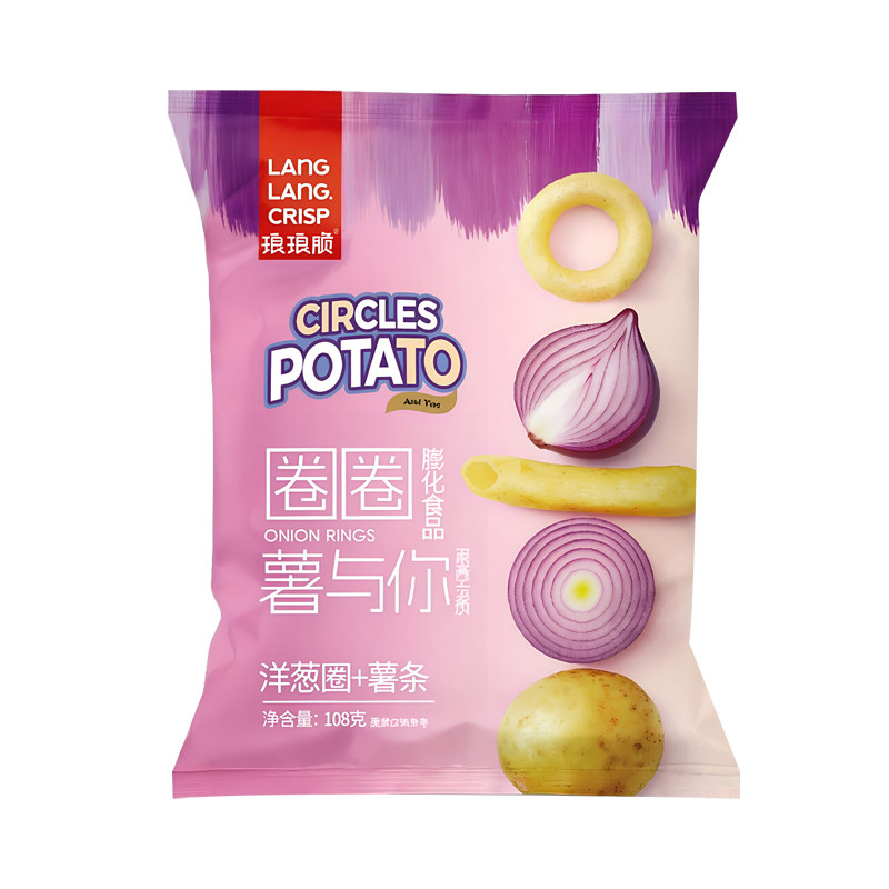 琅琅洋葱圈虾片薯条组合膨化零食
