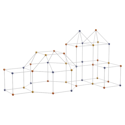 城堡3D几何建构玩具图形拼搭男儿童立体空间思维训练积木拼插帐篷