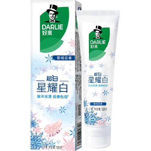 DARLIE好来(原黑人)牙膏星耀白雪绒花亮齿去牙渍 去口臭含氟