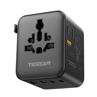TESSAN霆圣全球通用转换插头国际多功能转换器插座日韩英欧标香港