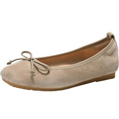 百丽平底羊皮蛋卷芭蕾鞋