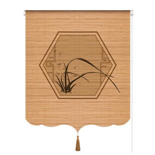 禅意佛龛遮挡帘佛柜中式门帘菩萨佛像柜子隔断防尘帘免打孔竹卷帘