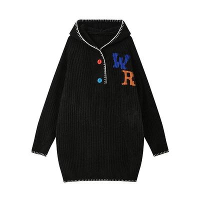 WildROOM黑色宽松显瘦连帽睡裙