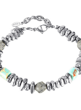 不规则钛钢泰山石手链男女高级感