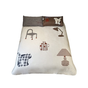 韩系复古设计师款全棉贡缎100支四件套长绒棉亲肤可爱小猫被套