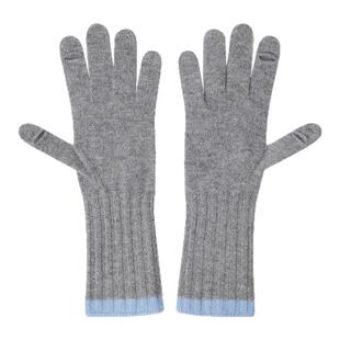 【100%山羊绒】BLUE ERDOS 冬季新品女中灰色分指手套