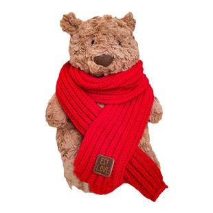 巴塞罗熊衣服30cm中号玩偶新年红围巾娃衣毛绒公仔着替TeddyB