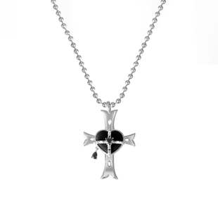 OCTO VITA黑心恶女系列原创爱心十字架毛衣链 朋克酷帅超长项链