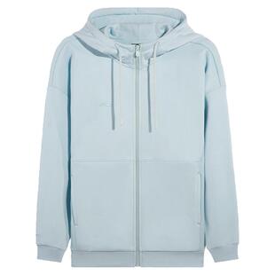 李宁连帽开衫卫衣女款2026冬季新款宽松加绒保暖女士休闲运动外套