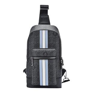 暇步士男士胸包品牌专属老花面料胸前小包时尚男包斜挎包大容量男