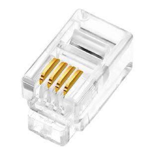 浙飞4P4C纯铜水晶头电话语音话筒线手柄线窄小四芯RJ09话柄连接头