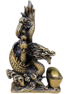 飞龙在天纯铜青龙五爪生肖龙摆件