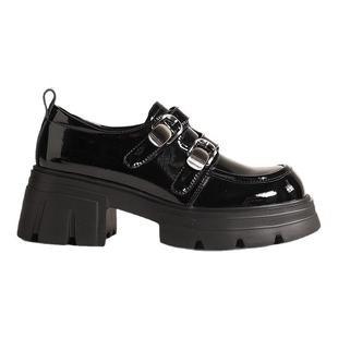 星期六真皮厚底乐福鞋女2025秋季英伦风小皮鞋百搭粗跟增高单鞋子