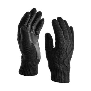 卡蒙触屏羊皮手套男户外冬季骑行手套防风耐寒毛线针织保暖手套