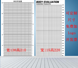 体态评估图健身房体测表瑜伽私教身体形体测评脊椎修复墙壁画装饰