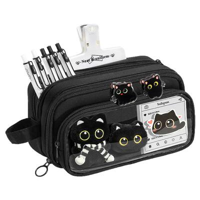 围巾小猫~笔袋大容量小学生初中