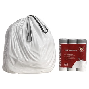 免撕拉抽绳垃圾袋家用厨房加厚款手提式抽绳提拉自动收口塑料袋