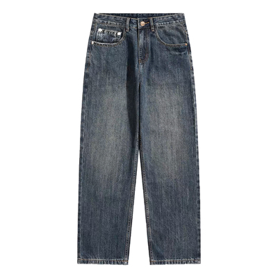 nicktian美式复古水洗牛仔裤