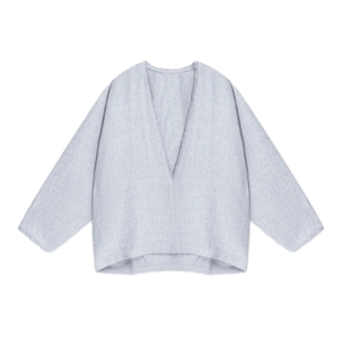 studio CLIP衬衫女24冬季新款时尚宽松V领叠穿纯色简约上衣151896